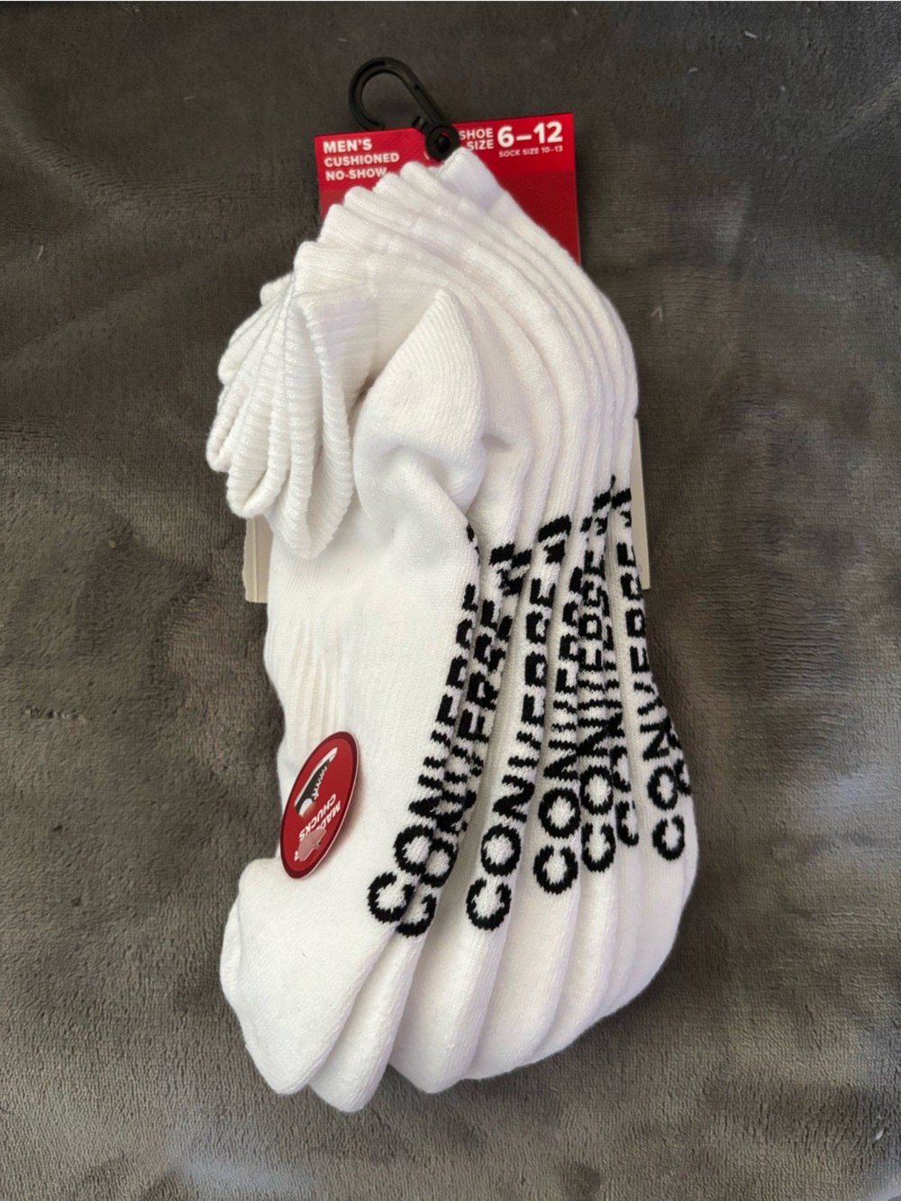 Converse 6 pair White and Black Logo Crew Socks - Men's Pack